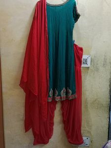 Women's A-line Frock Suit salwar Dupatta