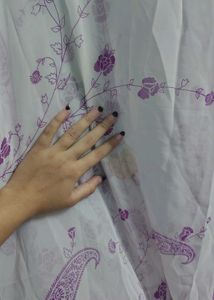 Elegant White &amp; Purple Paisley Dupatta