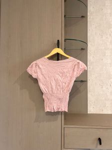 Chic Pink Button-Up Crop Top