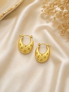 Gold Tone Chunky Hoop Earrings