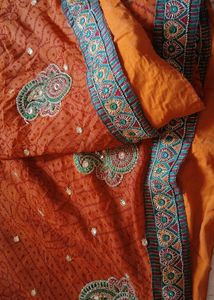Beautiful Red Embroidered Saree