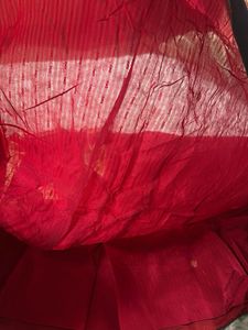 Red Ethnic choli Skirt with Gold Border