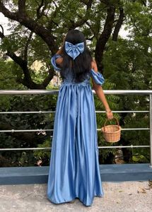 Stunning Blue Off-Shoulder Dress