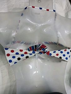 💙 Retro Polka Dot &amp; Stripe Bikini Top