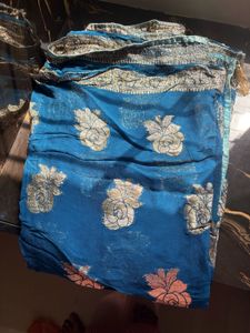 Elegant Blue Floral Saree