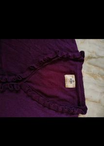 Purple Ruffle Knit Cardigan