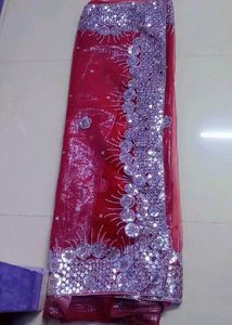 One day offer  Sparkling Red Net Fabric
