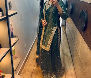 Elegant Green Kurta Set Mehndi special
