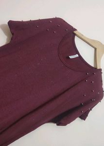 Mauve Sparkling Burgundy Top 38 Bust