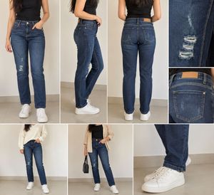 Distressed Blue Denim Jeans