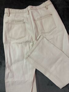 Cream Wide Leg Jeans