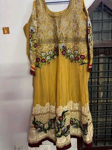 RAMSHA Yellow Embroidered Kurta
