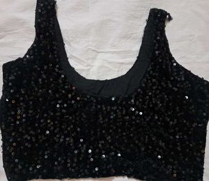 Sparkly Black Sequin Blouse