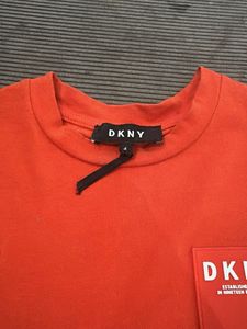 DKNY Orange Ruffle Hem Dress