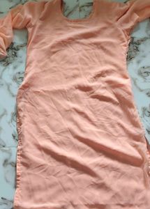 Peach Embroidered Kurta Set
