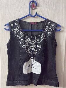 Theory Denim Painted Sleeveless Top