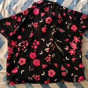 Floral Print Button-Up Shirt
