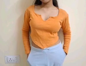Cropped Long Sleeve Top