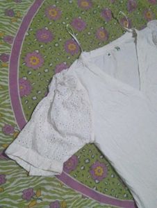 White Puff Sleeve Top