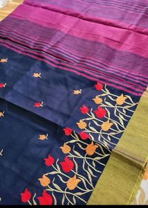 New Cotton Silk Saree With Embroidery