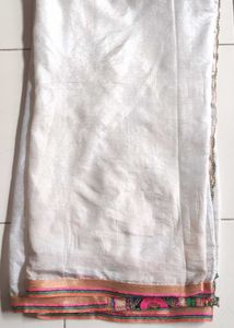 Embroidered White Navratri Dupatta