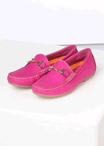 Rydale Leather Hot Pink Nubuck Loafers