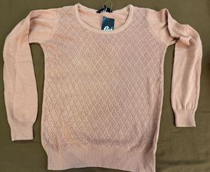 Women's Pink Diamond Knit Sweater
