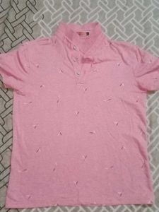 SALE🔥 !! Men's Pink Printed Polo Shirt !!