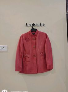 Chic Pink Embellished Coat