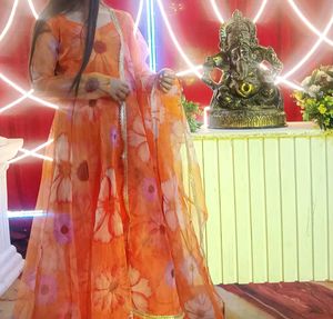🍊 ANARKALI OR GOWN WITH DUPATTA