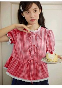 Cute Gingham Peplum Top