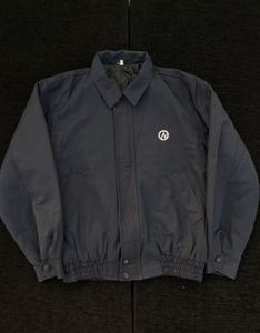 Classic Navy Bomber Jacket with Logo