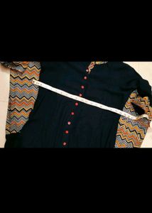 Stylish Black Kurta with Colorful Border