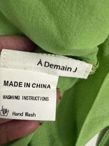 Vibrant Green Ruffle Neck Blouse