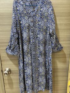 Blue &amp; Yellow Printed Kurta