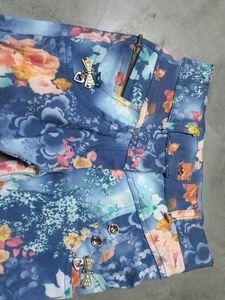 Floral Print Girls Jeans