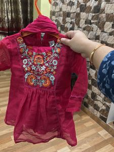 Girls' Embroidered Top &amp; Bottom Set