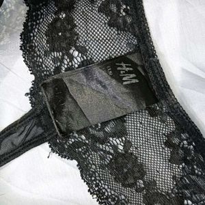 🤎 Black Lace Thong Panty