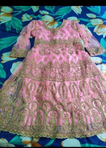 Pink Embroidered sharara set