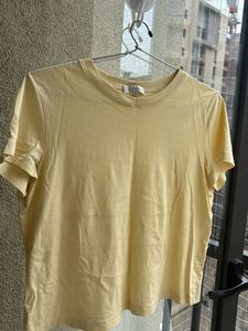 Soft Yellow Crew Neck Short T-Shirt