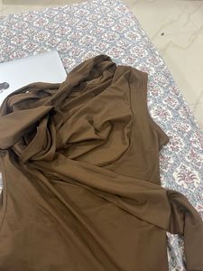 new me Brown scarf Top