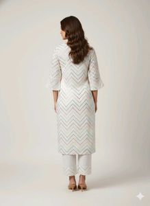 Elegant Embroidered Kurta Set with matching potly