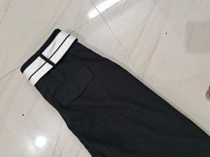Stylish Black Pants with White Stripes