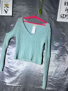 Cozy V-Neck Fuzzy Sweater