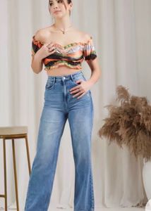 Colorful Off-Shoulder Ruched Crop Top
