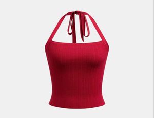 Ribbed Halter Neck  Top