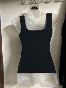 Sleek Black Square Neck Tank Top