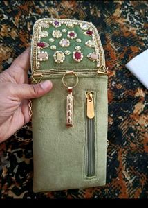 Embellished Velvet Clutch Bag