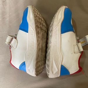 Kids' White &amp; Blue Sneakers