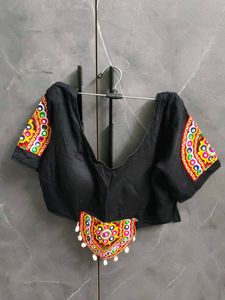 Embroidered Black Blouse